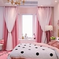 thumbnail image 5 of Vikakiooze Starry Sky Sheer Curtain Tulle Window Treatment Voile Drape Valance Double-deck, 5 of 6
