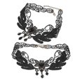 thumbnail image 5 of Here's a refined and engaging product description based on your input:\n\n \n\n**2PCS Black Lace Choker Necklace with Rhinestone Detail – Elegant Gothic, 5 of 5
