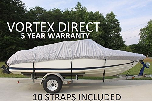 VORTEX HEAVY DUTY VHULL FISH SKI RUNABOUT COVER FOR 17 18 19' BOAT, BEST AVAILABLE COVER GRAY GREY by Vortex