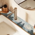 thumbnail image 2 of Yayeee Faucet Mat for Kitchen Sink 14.7" Diatomite Long Splash Guard Pad, Moon and House, 2 of 7