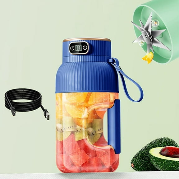 Portable Juicer Cup Blender with Digital Display - Multi-Use Travel Blender for Shakes & Smoothies, Small Personal Blender