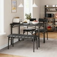 thumbnail image 3 of Litake 5 Piece Lodge MDF Board Space Saving Dining Table with Chair Rustic Black, 3 of 9