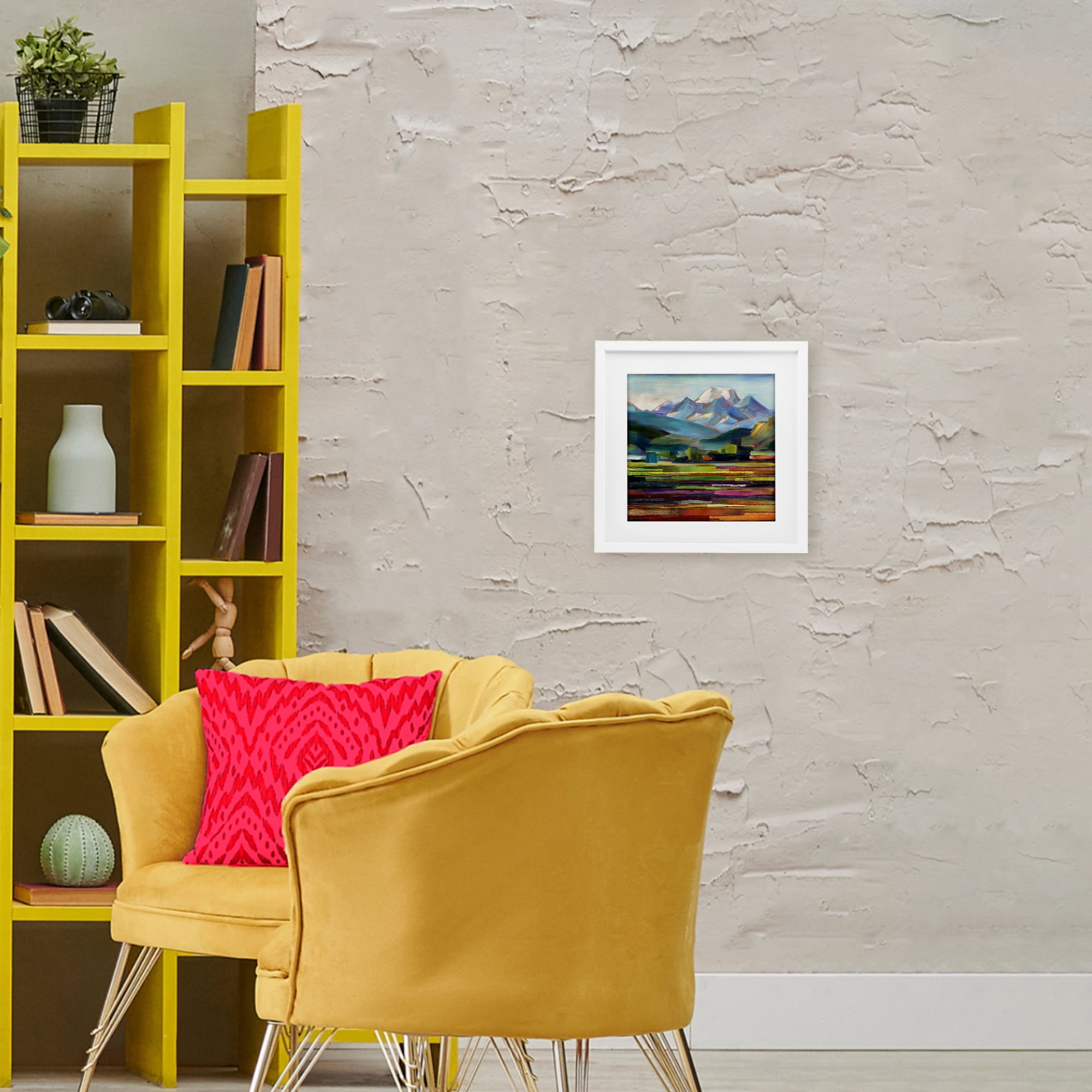 Stupell Industries Nature's Layers Mountain Scene White Framed Print Under Glass, design by Borcherding