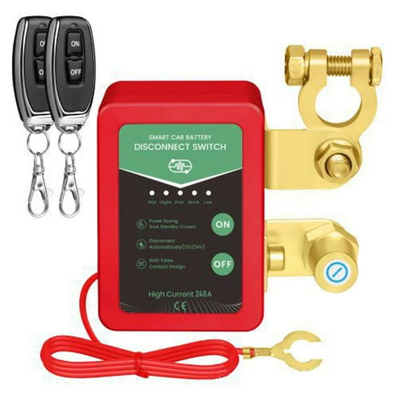 Remote Battery Disconnect Switch 12v, 240A, Upgrade Prevent Battery Drain, Disconnect Negative Car Kill Switch Anti-Theft, Remote Battery Kill Switch for Car, Truck, RV