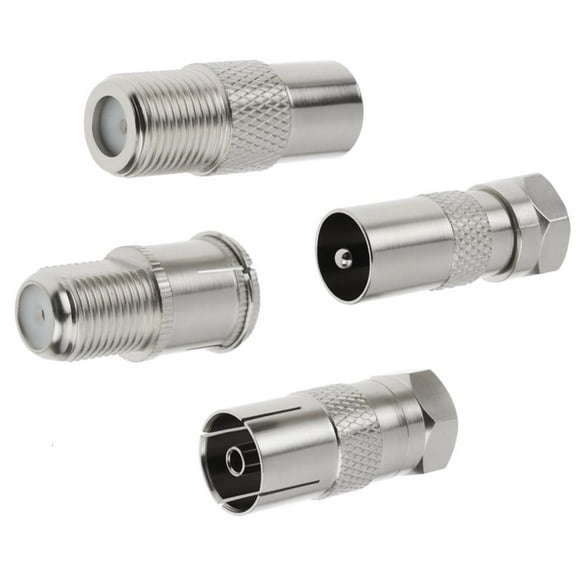 4Pcs TV Aerials Coax Adapters F Male To TV9.5 Female RF Connectors For Digital Cable Signal