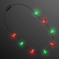 thumbnail image 2 of FlashingBlinkyLights Green and Red LED Light Up Christmas String Light Bulb Necklace, 2 of 4