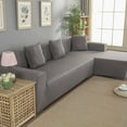 thumbnail image 3 of Housse de Sofa en L, Polyester Housse de Sofa d'Angle 3+2 Places Housse de Sofa d'Angle Magistralement Créée, 3 of 7