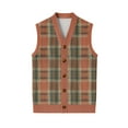thumbnail image 7 of Men's Sweater Vest V Neck Button Down Sleeveless Cardigan Argyle Sweater Vest, 7 of 7