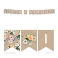 thumbnail image 1 of Peach Rustic Floral Garden Party, It's a Girl! 5-Feet Hanging Pennant Party Banner with String, 1 of 2