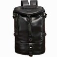 thumbnail image 5 of Men's Backpack Fashion Barrel Cylinder Leather Backpack Travel Bag Large Capacity Backpack, 5 of 5