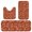Football Outline Orange Pattern, variant on Football Fire Orange Pattern 3 Piece Flannel Bathroom Rug Set, Shower Floor Mats Absorbent Non-slip Gift Ideas for All People