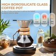 thumbnail image 4 of Pour Over Coffee Maker 1000ml with 304 Stainless Steel Filter Wooden Collar Holder Borosilicate Glass Drip Coffeemaker Server Set Clear Hand Brew Dripper Carafe for Home Camping Travel 33.8oz, 4 of 4