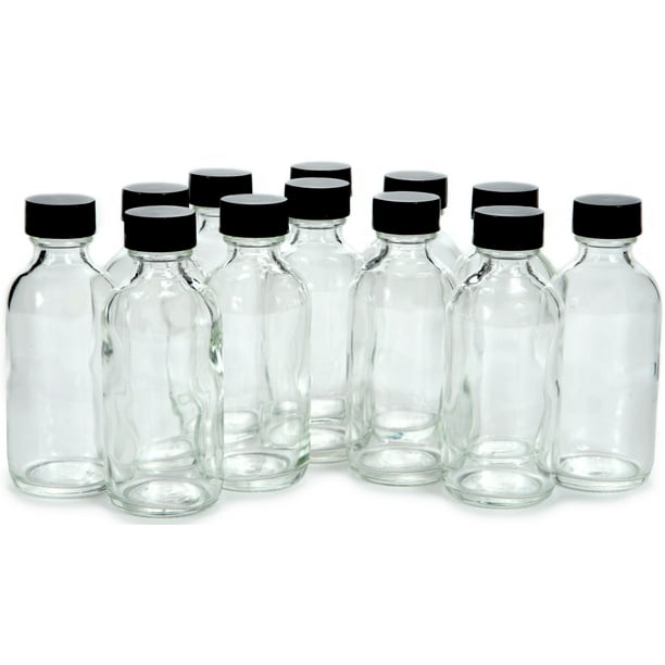 Download Vivalpex 12 Clear 2 Oz Glass Bottles With Lids Walmart Com Walmart Com