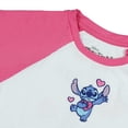thumbnail image 5 of Disney Stitch T-Shirt Girls' Stretchy Ribbed Double-Sided Raglan Tee, 5 of 5