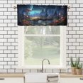 thumbnail image 3 of Mushroom Curtain Valances for Kitchen Windows Misty Forest Cartoon Fairy Tale Enchanted Forest Privacy Decorative Rod Pocket Short Window Valance Curtains 54 by 18 in, 1 Panel, 3 of 6