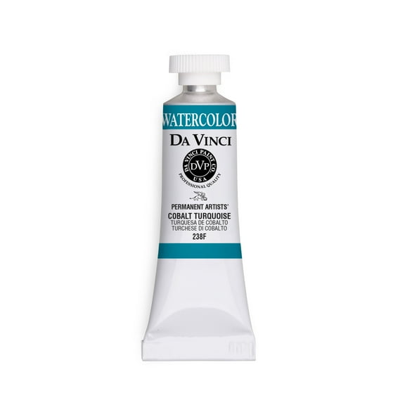 Da Vinci Paints Professional Watercolor, 15ml Tube, Cobalt Turquoise