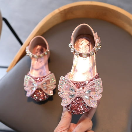 

NEGJ Girls Princess Sandals Toddler Kids Baby Bowknot Sweet Shoes