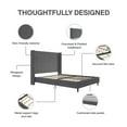 thumbnail image 5 of DHP Eveline Upholstered Platform Bed Frame with High Wingback Headboard, Queen, Soft Woven Dark Gray, 5 of 20