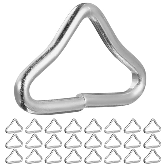 KALLORY 48Pcs Trampoline Triangle Buckle Heavy Duty Metal V Ring Replacement for Jumping Cloth Outdoor Use 1.8x1in