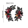 thumbnail image 3 of 2-Piece 25.59 Inch Gothic Dark Red and Black Artificial Flower Swags for Halloween Wedding Welcome Sign, Silk Rose Floral Arch Decor, 3 of 7