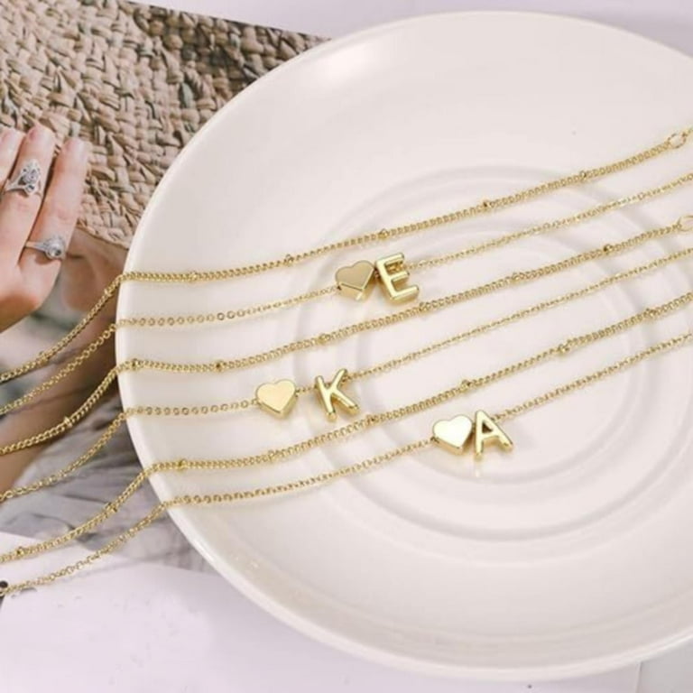 SUSHANG Love Letter Bracelet Gold Plated Heart 26 Letter Bracelet