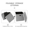 thumbnail image 2 of ANMINY 11.8" Folding Storage Ottoman Cube with Handles Space-Saving Storage Toy Box Foot Rest Stool Seat, Gray, 2 of 7