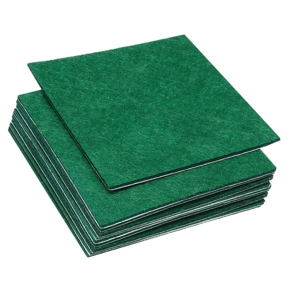 Uxcell 4x4 Inch Lamp Base Felt, 10Pack 2mm Thickness Square Soft Adhesive Non-slip Backed Felt Dark Green