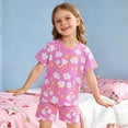 thumbnail image 2 of Girls Outfits Clothes 2 Piece Fashion Short Sleeve Top Shorts Casual Playwear Blend Girls' Clothing Sets, 2 of 6