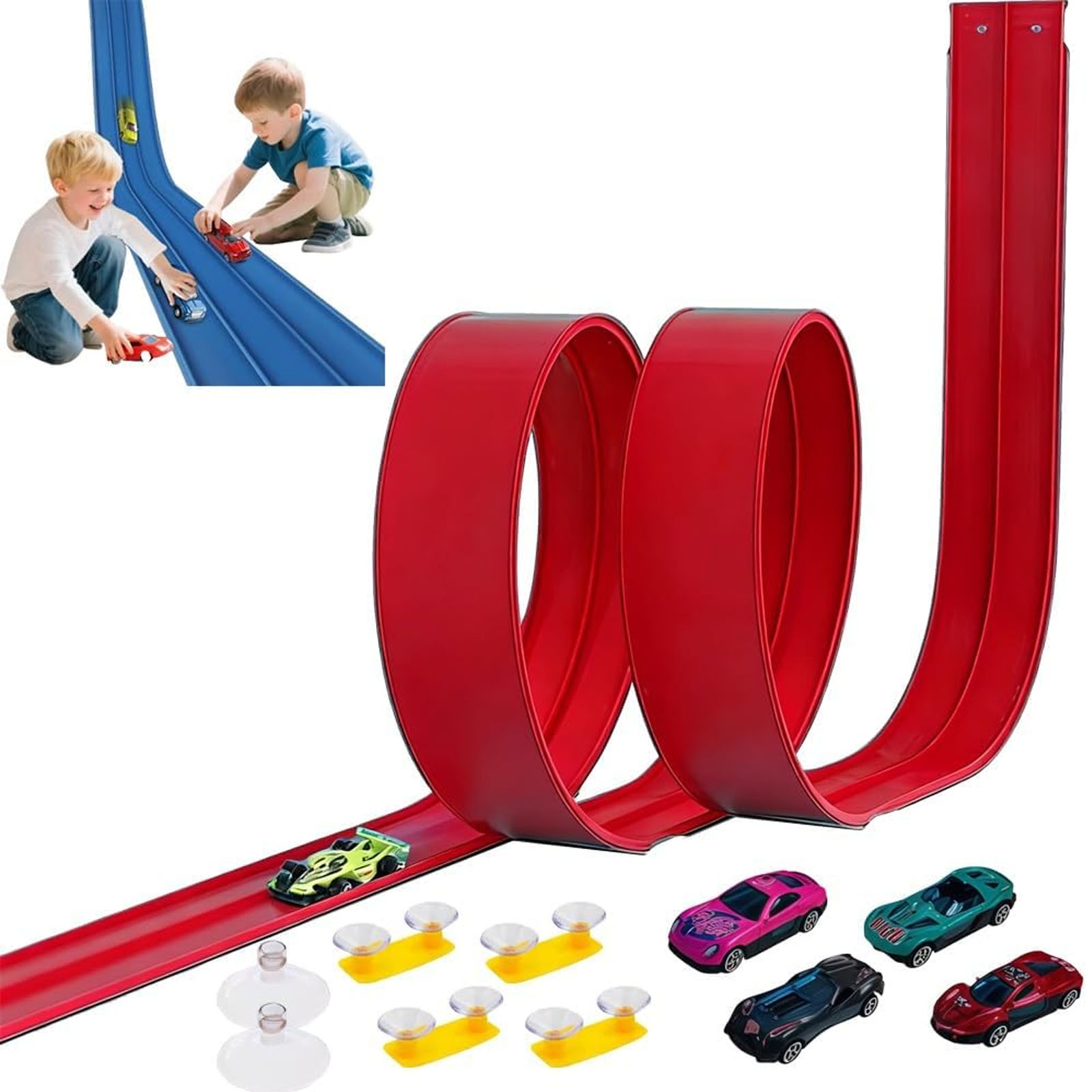 Neattidyly DIY Flexible Racing Track Toy,Flexible Race Track Toys for ...