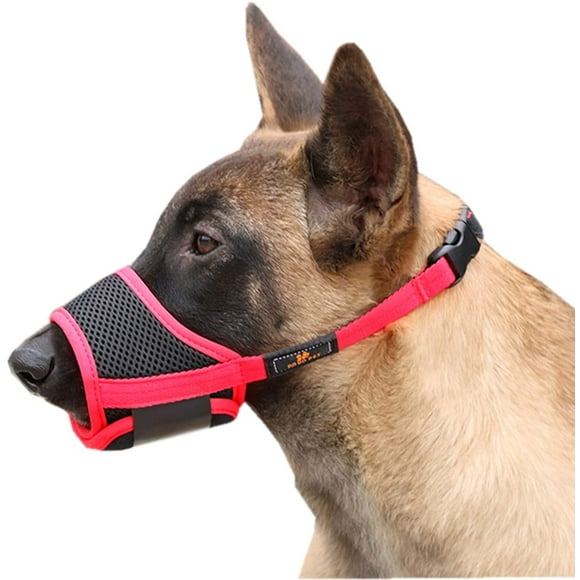 Dog Muzzle to Prevent Biting Barking and Chewing with Adjustable Loop Breathable Mesh Soft Fabric
