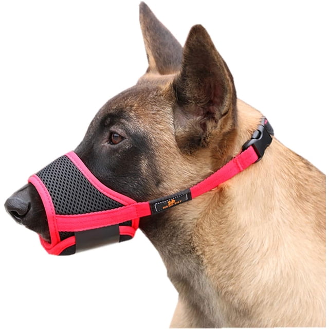 Dog Muzzle Nylon Soft Muzzle Anti-Biting Barking Secure,Mesh Breathable Pets Muzzle for Small Medium Large Dogs 4 Colors 5 Sizes
