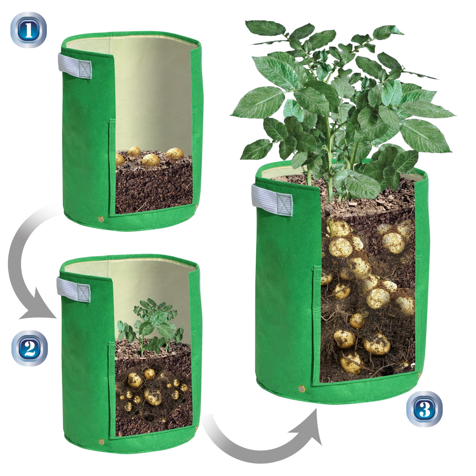 Strong Camel Garden Potato Grow Bag Planter Bag Felt Fabric for Vegetables Container Tub w Access Flap 1 PACK