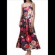 thumbnail image 3 of Vestido Maxi Floral para Mujer, Sin Mangas, Espalda Descubierta, Corte A, , Fluido, con Espalda Hueca y Tirantes Finos Rojo L, 3 of 8
