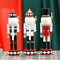 thumbnail image 3 of YUTIPGER 30cm Christmas Nutcrackers Puppet Home Decorations Wood Hand Painted King Figurine Ornaments 2023 New Year Holiday Gift, 3 of 10