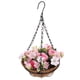 thumbnail image 1 of Flores artificiales colgantes en cesta para exterior. Cesta colgante para exterior. Planta artificial para exterior., 1 of 7