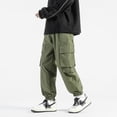 thumbnail image 3 of Loose Harem Pants Men Cargo Trousers Hip Hop Outdoor Casual Ankle Length Pant Fashion Streetwear Pocket Sweatpants Men, 3 of 6