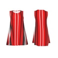 thumbnail image 7 of Naloa Red Black and White Serape Blanket Stripes Print Women's Summer Spring Casual Beach Sundress,Vacation Sleeveless Tank Crewneck Loose Dresses, 7 of 7
