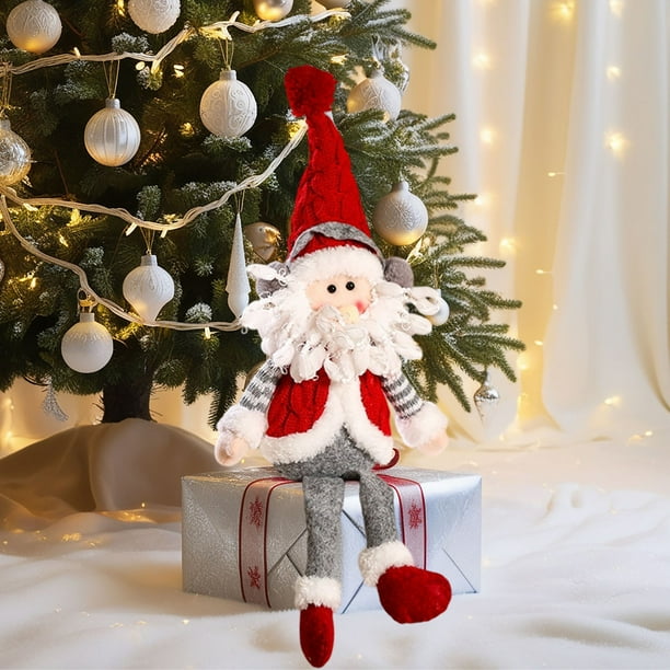 Fabric Snowman Santa Claus And Reindeer Doll Christmas Decorations For Home Window Display Holiday Scene Setup And Festive Ornaments