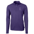 thumbnail image 2 of Men's Cutter & Buck  Purple Kansas State Wildcats Vault DryTec Virtue Eco Pique Recycled Quarter-Zip Top, 2 of 3
