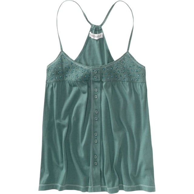 Aeropostale Womens Wide Fit Cropped Tank Cami Tank Top, Verde, X-Large Aeropostale Cami