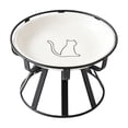 thumbnail image 2 of Elevated Ceramic Cat Bowl With Metal Stand Anti Tip Pet Food Water Bowl Cute Pattern Raised Feeding Dish For Small Medium Cats Dogs Prevent Neck Strain Indoor Pet Feeder, 2 of 6