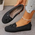 thumbnail image 4 of Ladies 2026 Plus Loafers Summer Outdoor Solid Color Round Closed Toe Low Heel Slip On Lightweight Cushioned Orthopedic Arch Support Wide Toe Box Comfortable Walking Daily Flat Shoes Black 42, 4 of 9