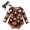 10-White, variant on Overall Romper, Jumpsuit, Halloween Seasonal One‑Piece Outfit, Mixed Holiday Element Print, Long Sleeve Loose Fit, Soft Fabric For Indoor Outdoor Use