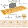 thumbnail image 6 of Bambusi Bamboo Bathtub Tray Bath Caddy, Expandable Bath Tub Tray Wood, Bathtub Shelf Organizer 29.5-42.9 Inch, 6 of 7