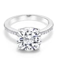 thumbnail image 2 of Gem Stone King 925 Sterling Silver White Moissanite (5.12 Cttw, Cushion 10MM, Available in Size 5, 6, 7, 8, 9), 2 of 5