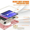 thumbnail image 4 of Dteck Case for Samsung Galaxy Tab S10 Plus (2024) / Tab S9 FE+ Plus /Tab S9 Plus /Tab S8 Plus /Tab S7 Plus /Tab S7 FE 12.4 Inch Shockproof Rugged Case with Pen Holder Rotating Stand & Strap,Pink, 4 of 10