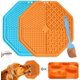thumbnail image 1 of Alfombrilla para lamer para perros, estera para lamer perros de 2 piezas con 1 espátula de silicona, estera para lamer perros de alimentación lenta con ventosas, estera para lamer perros para entrenam Feliz Sencillez, 1 of 4