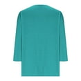 thumbnail image 2 of EchfiProm Womens Mint Green Tops 3/4 Sleeve Casual T-Shirts Pullover Temperament Relaxed Fit for Ladies Plain, 2 of 5
