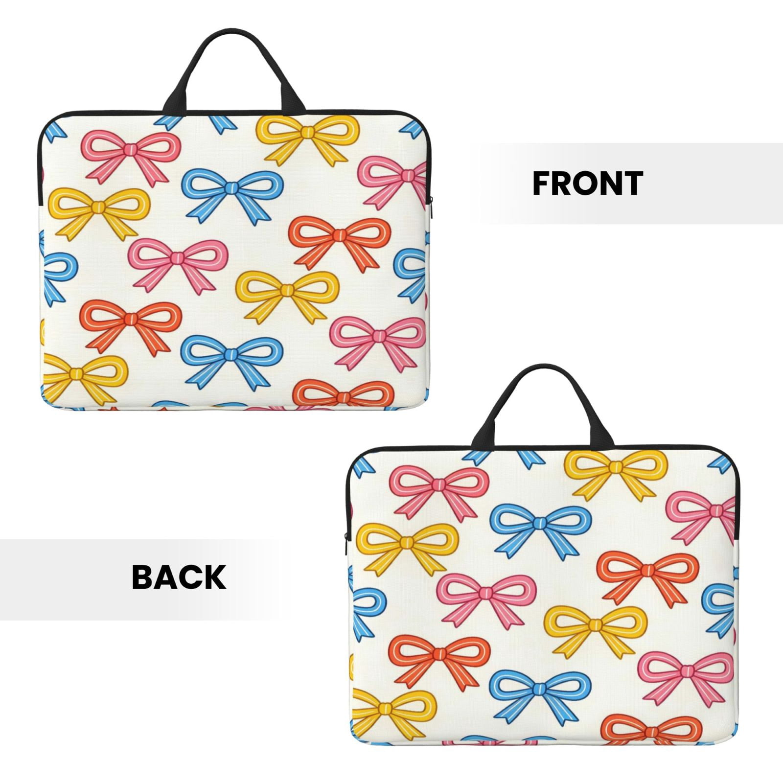 Laptop Sleeve Bag For Women Men 14inch Waterproof Durable Protective Computer Carrying Cover Handle Laptop Case Bag Colorful Bows (3)
