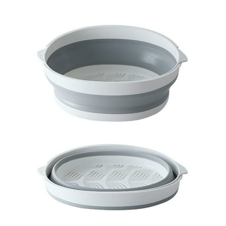 

Sorrowso Folding Silicone Drain Basket Fruit Vegetable Washing Basket Foldable Strainer